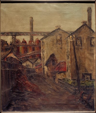 Munkástelepülés olvasztási munkákkal alkotó: Max Schewe