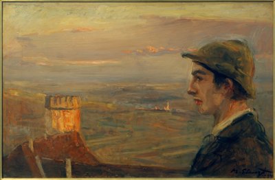 Buwi Griesinger, kilátással Neukastelre alkotó: Max Slevogt