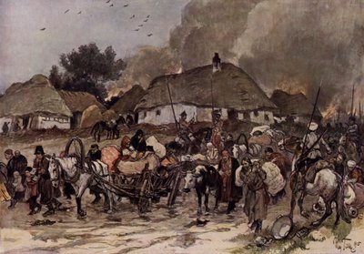 Útban Breszt-Litovszk felé (színes litográfia) alkotó: Max Tilke