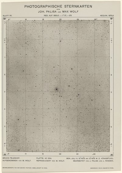 Fényképészeti csillagtáblák 1904. július 6., 1649. Alkotók: Max Wolf, Johann Palisa. alkotó: Max Wolf, Johann Palisa