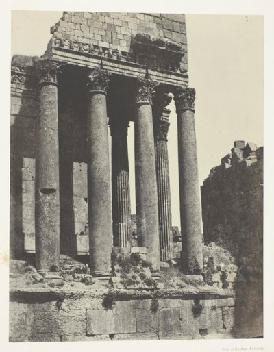 Baalbeck (Heliopolis), Jupiter temploma, délkeleti irányból nézve; Szíria alkotó: Maxime Du Camp