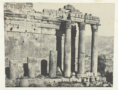 Baalbeck Heliopolis, Jupiter temploma, nyugati homlokzat, Szíria, 184951, nyomtatva 1852. alkotó: Maxime Du Camp