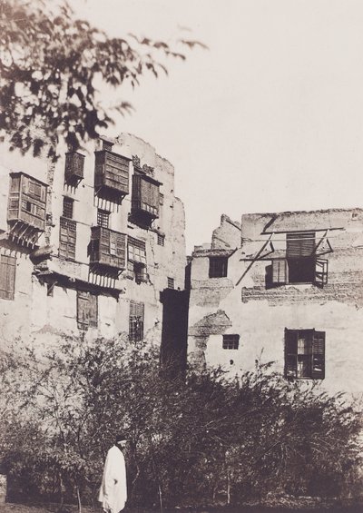 Kairó, ház és kert a francia negyedben, Gustave Flaubert-tal, 1850 alkotó: Maxime Du Camp