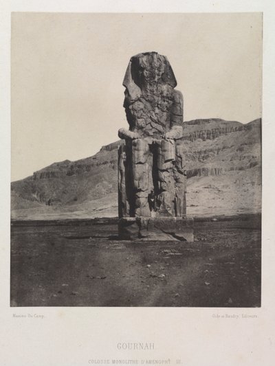 Amenhotep III kolosszális monolitja, Gurnah alkotó: Maxime Du Camp