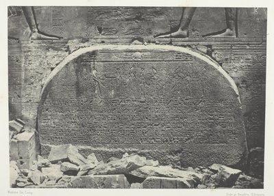 Isis nagy temploma Philoe-ban, Proscynema (az imádás aktusa); Núbia, 75. tábla az "Egypte, Nubie, Palestine et Syrie" albumból (1852). alkotó: Maxime Du Camp