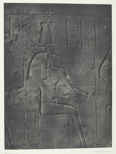 Ízisz nagy temploma Philoe-ban, Toth Ibiocephalus, Núbia, 184951, nyomtatva 1852-ben. alkotó: Maxime Du Camp