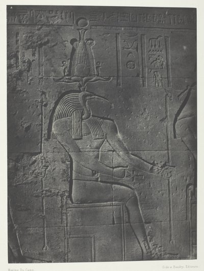 Isis nagy temploma Philoe-ban, Tôth Ibiocéphale; Núbia, 79. tábla az "Egypte, Nubie, Palestine et Syrie" albumból (1852). alkotó: Maxime Du Camp