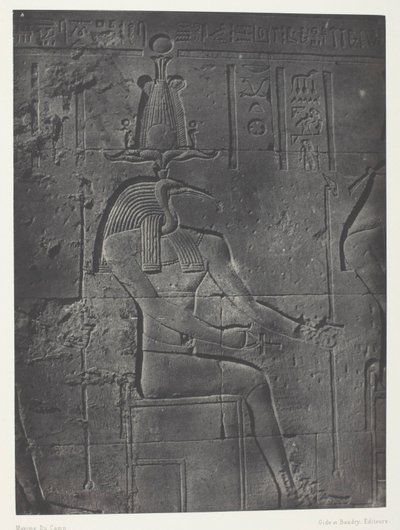 Isis nagy temploma Philoe-ban, Tôth Ibiocéphale; Núbia, 79. tábla az "Egypte, Nubie, Palestine et Syrie" albumból (1852). alkotó: Maxime Du Camp