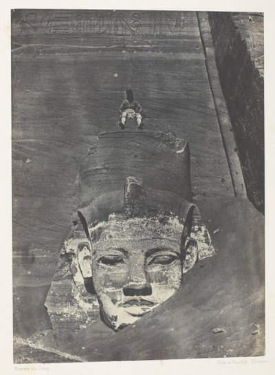 Ibsamboul, Colosse Occidental Du Spéos De Phrè; Núbia, 107. tábla az "Egypte, Nubie, Palestine et Syrie" albumból (1852). alkotó: Maxime Du Camp