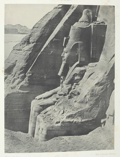 Ibsamboul, Spéos De Phrè keleti kolosszusa, profilban látható, Nubia, 184951, nyomtatva 1852-ben. alkotó: Maxime Du Camp