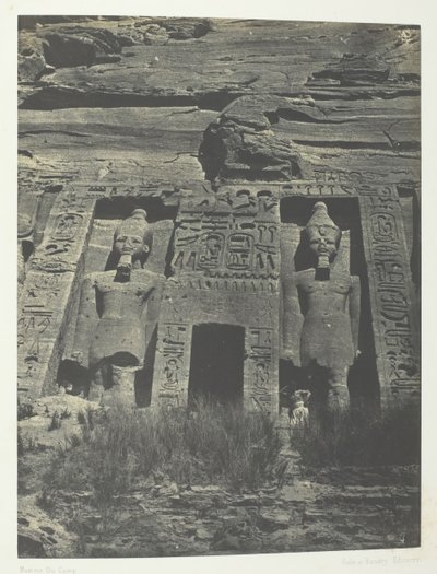 Ibsamboul, Hathor Speos bejárata, Núbia, 184951, nyomtatva 1852-ben. alkotó: Maxime Du Camp