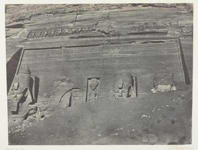 Ibsamboul, Vue Générale Du Grand Spéos De Phrè; Nubie, 102. tábla az "Egypte, Nubie, Palestine et Syrie" albumból (1852). alkotó: Maxime Du Camp
