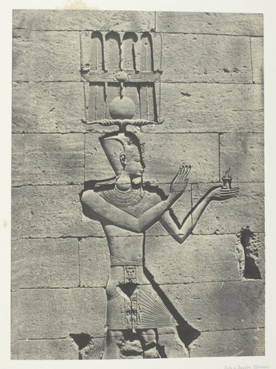 Kalabscheh, Sculptures De La Façade Postérieure Du Temple; Nubie, 91. tábla az "Egypte, Nubie, Palestine et Syrie" albumból (1852). alkotó: Maxime Du Camp