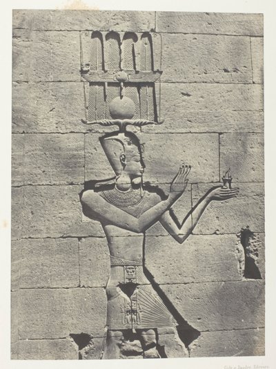 Kalabscheh, Sculptures De La Façade Postérieure Du Temple; Nubie, 91. tábla az "Egypte, Nubie, Palestine et Syrie" albumból (1852). alkotó: Maxime Du Camp