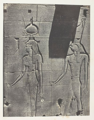 Kalabscheh, Sculptures De La Façade Postérieure Du Temple; Nubie, 92. tábla az "Egypte, Nubie, Palestine et Syrie" című albumból (1852). alkotó: Maxime Du Camp