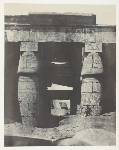 Karnak, a Khons-templom portikusa; Théba alkotó: Maxime Du Camp