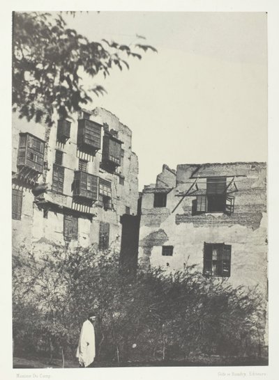 Ház és kert a Frank negyedben, Le Kaire, 184951, nyomtatva 1852-ben. alkotó: Maxime Du Camp