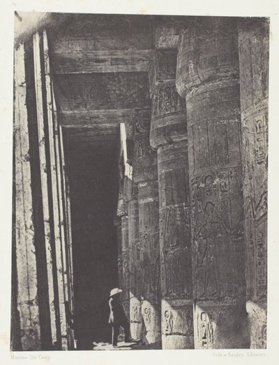 Medinet-Habou, Ramses-Méiamoun palota galériája; Théba alkotó: Maxime Du Camp