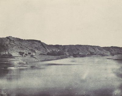 Núbia. A Nílus keleti partja, Bab faluja. Philoétól délre készült kilátás, 1850. alkotó: Maxime Du Camp