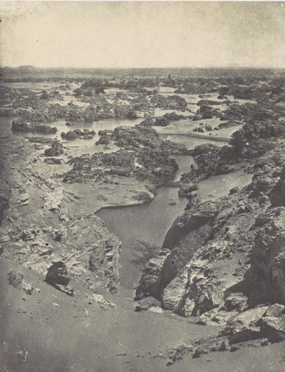 Núbia. Cavalier nézet a második szürkehályogról, 1850. alkotó: Maxime Du Camp