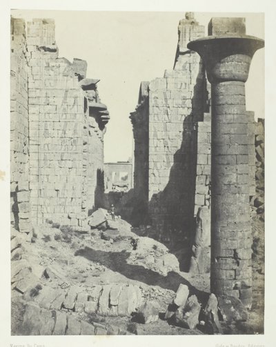 Karnak-palota, Bubastiták udvara és a Hypostyle Hall főbejárata, Théba, 184951. alkotó: Maxime Du Camp