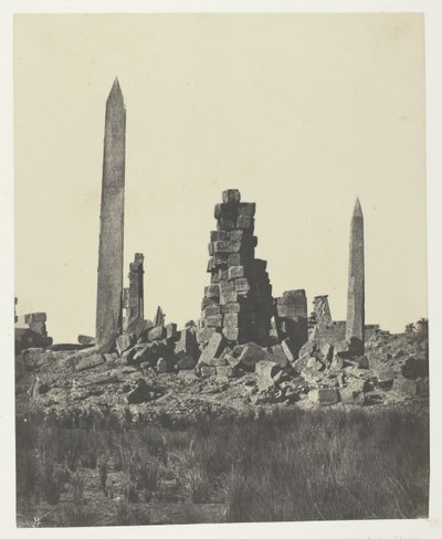 Karnak-palota, Obeliszkek, Théba, 184951, nyomtatva 1852. alkotó: Maxime Du Camp