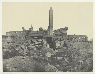 karnaki palota, gránit szentély és Hypostyle terem; Théba alkotó: Maxime Du Camp
