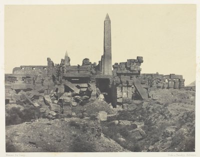 karnaki palota, gránit szentély és Hypostyle terem; Théba alkotó: Maxime Du Camp