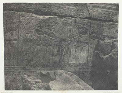 Karnak-palota, A gránitszentély külső szobrai, Théba, 184951, nyomtatva 1852-ben. alkotó: Maxime Du Camp