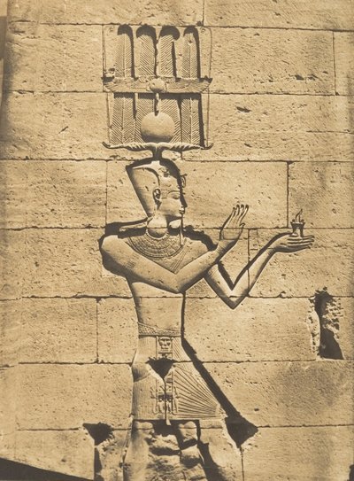 Ptolemee-Caesarion – Kalabcheh Talmis templomának domborműve, 1850. április 8. alkotó: Maxime Du Camp