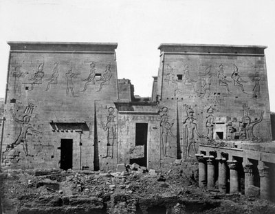 Philae temploma, Núbia, Egyiptom, 1852 alkotó: Maxime Du Camp