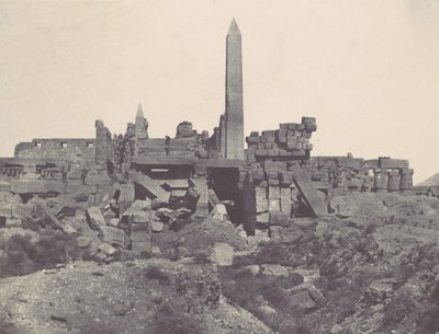 Théba. karnaki palota. Gránit szentély és Hypostyle Hall, 1850. alkotó: Maxime Du Camp