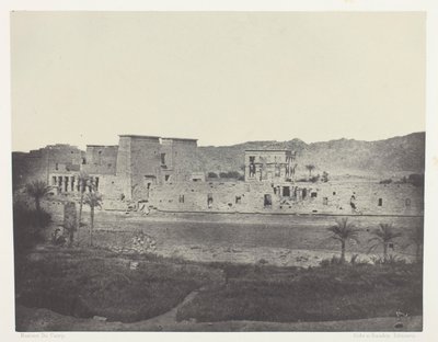 Látkép Beghé szigetéről, nyugatról, Philoe; Núbia, 68. tábla az "Egypte, Nubie, Palestine et Syrie" albumból (1852). alkotó: Maxime Du Camp