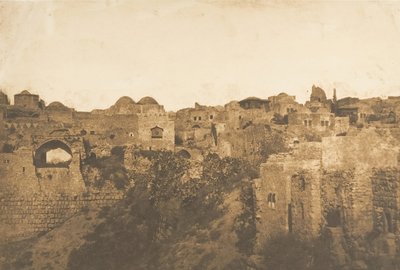 Kilátás a Probatic Pool-ra és egy jeruzsálemi környékre, 1850. augusztus. alkotó: Maxime Du Camp