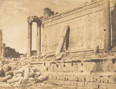 Kilátás a Jupiter templomra, Baâlbek Heliopolisban, 1850. szeptember 15. alkotó: Maxime Du Camp