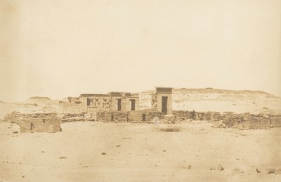 A templom és Déboude Parembole falu általános képe, 1850. április 10. alkotó: Maxime Du Camp