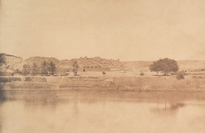 Philae keleti nézete – Abou-Kouli falu, Aswan Road, 1849-50. alkotó: Maxime Du Camp