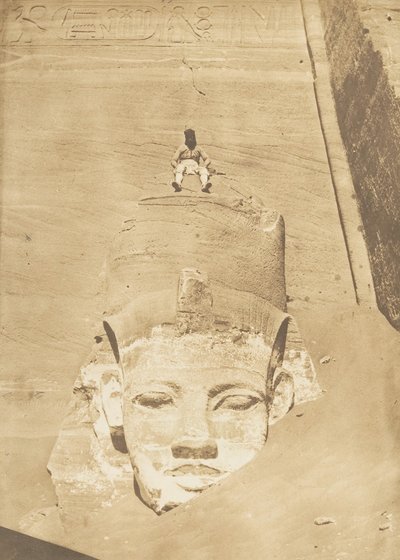 A Re templom legnyugatibb kolosszusa, Abu Simbel, 1850. alkotó: Maxime Du Camp
