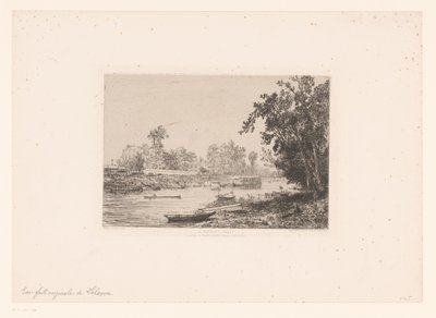 Kilátás a Szajnára, Neuilly-nál À Neuilly (Seine) (cím az objektumon) alkotó: Maxime François Antoine Lalanne