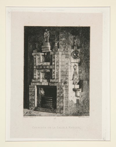 Chemin?e de la salle ? jászol (kandalló az ebédlőben), pl. 4 a Chez Victor Hugo lakosztályból (Victor Hugo alkotó: Maxime Lalanne