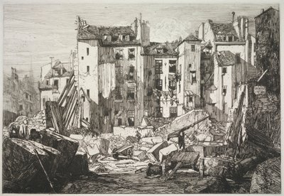 Lebontás a Rue des Écoles megnyitásához, 1862. alkotó: Maxime Lalanne