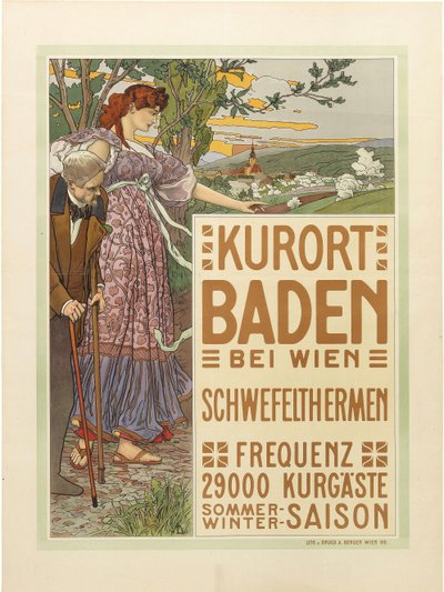 Bécs melletti Baden fürdőváros, kb. 1910. alkotó: Maximilian Liebenwein