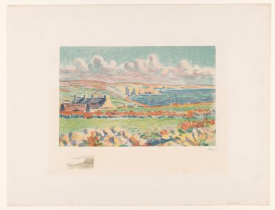 Tengerparti táj házakkal Camaret (eredeti cím) alkotó: Maximilien Luce (signed by artist)