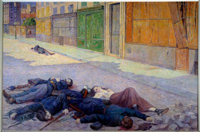 Párizs egyik utcája 1871 májusában vagy a Kommün alkotó: Maximilien Luce