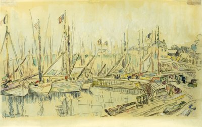 Bárkák a Szajnán; Bárkák a Szajnán, alkotó: Maximilien Luce