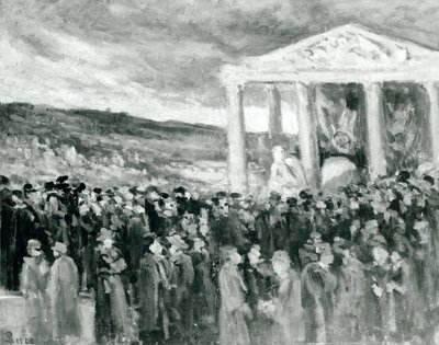 Auguste Rodin temetése a Villa des Brillantsban, 1917 alkotó: Maximilien Luce