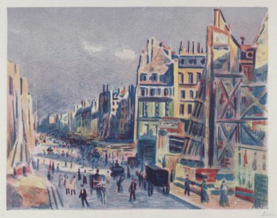 A párizsi Réaumur utca megnyitása alkotó: Maximilien Luce