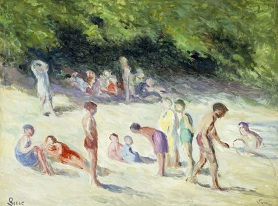 Mericourt fürdőzői; La Baignade a Mericourt, 1935 alkotó: Maximilien Luce