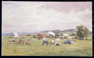 Rajzbuli Cotswoldsban, 1910 körül (akvarell papíron) alkotó: May Francis