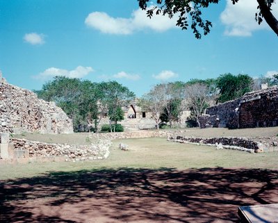 Kolumbiai előtti civilizáció: kilátás Uxmal ősi maja fővárosára, Puuc stílusban. Észak-Yukatán i.sz. 600-900. Mexikó alkotó: Mayan